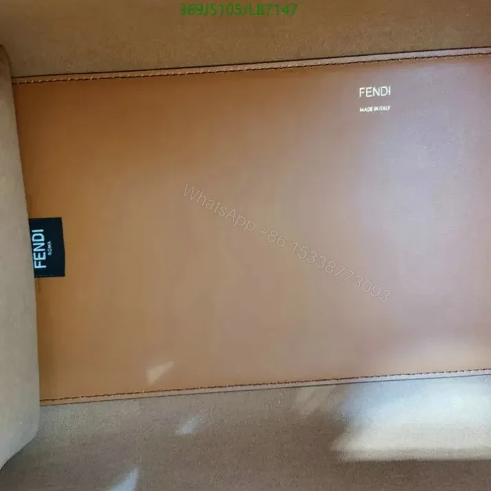 View 7 of Fendi Sunshine Brown Large Leather Shopper Bag Mirror LB7147