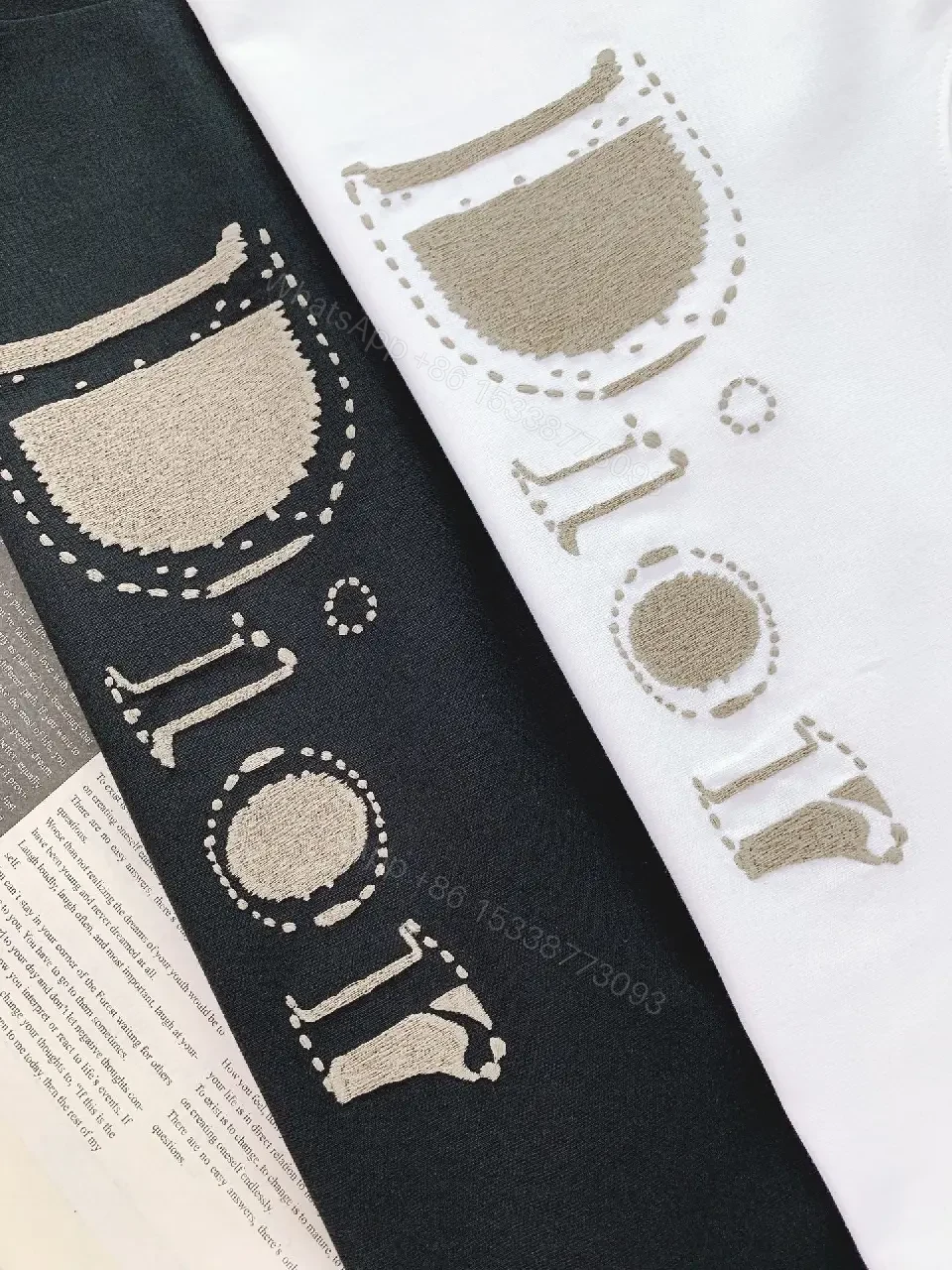 View 3 of White Cotton Tee + Subtle Logo Embellishment + Luxe Casual + Elevated Detail + T-Shirt