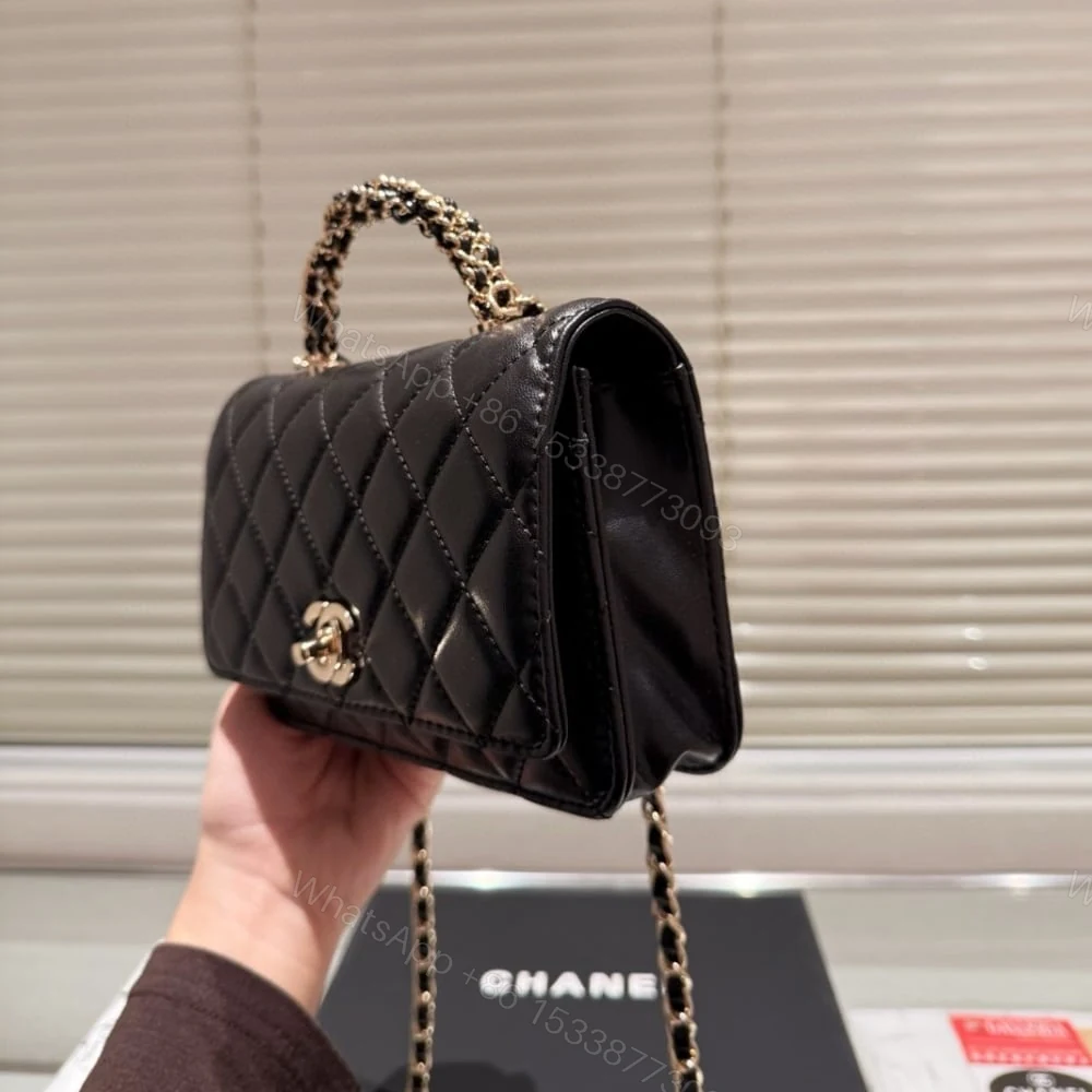 View 4 of Chanel Classic Mini Flap With Chain Handle Black 19Cm