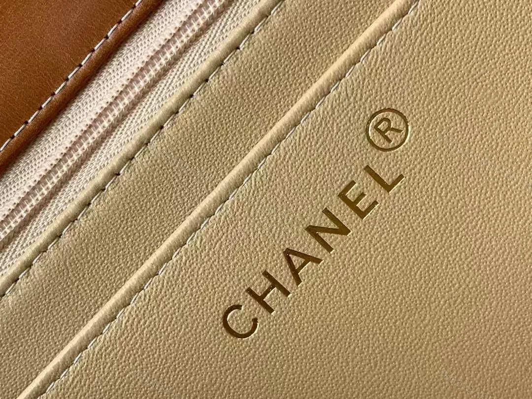 View 3 of Textured Leather Flap Bag with Gold Clasp, Whipstitch Accent, Crossbody Style