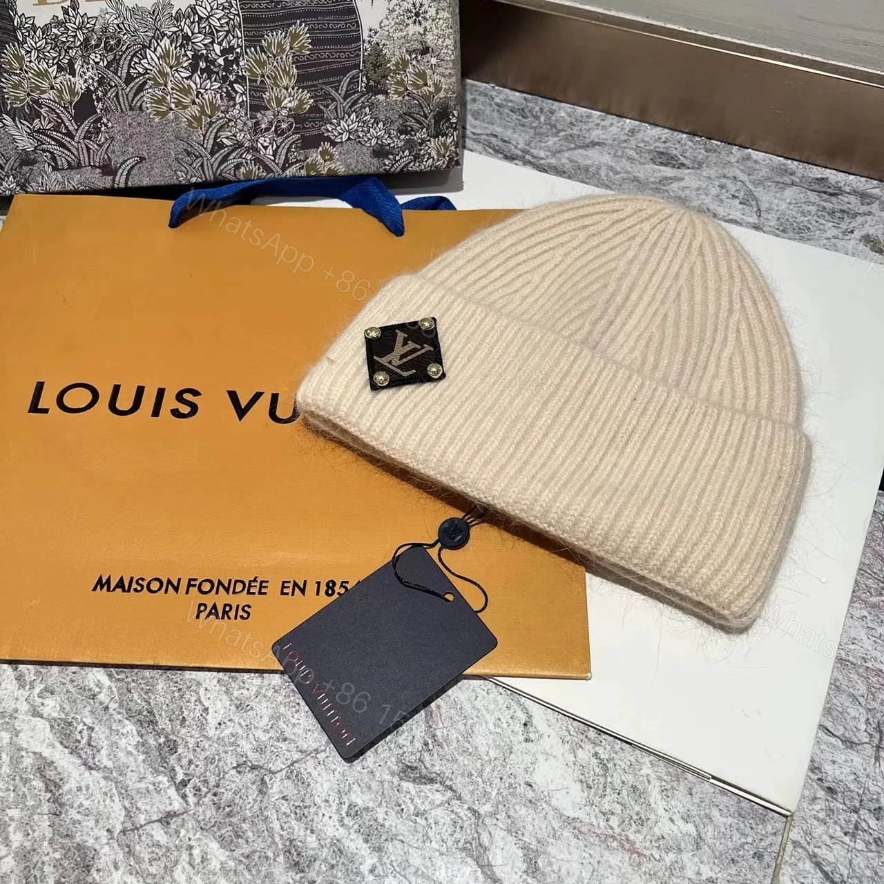View 2 of Louis Vuitton Lv Beanie Beige