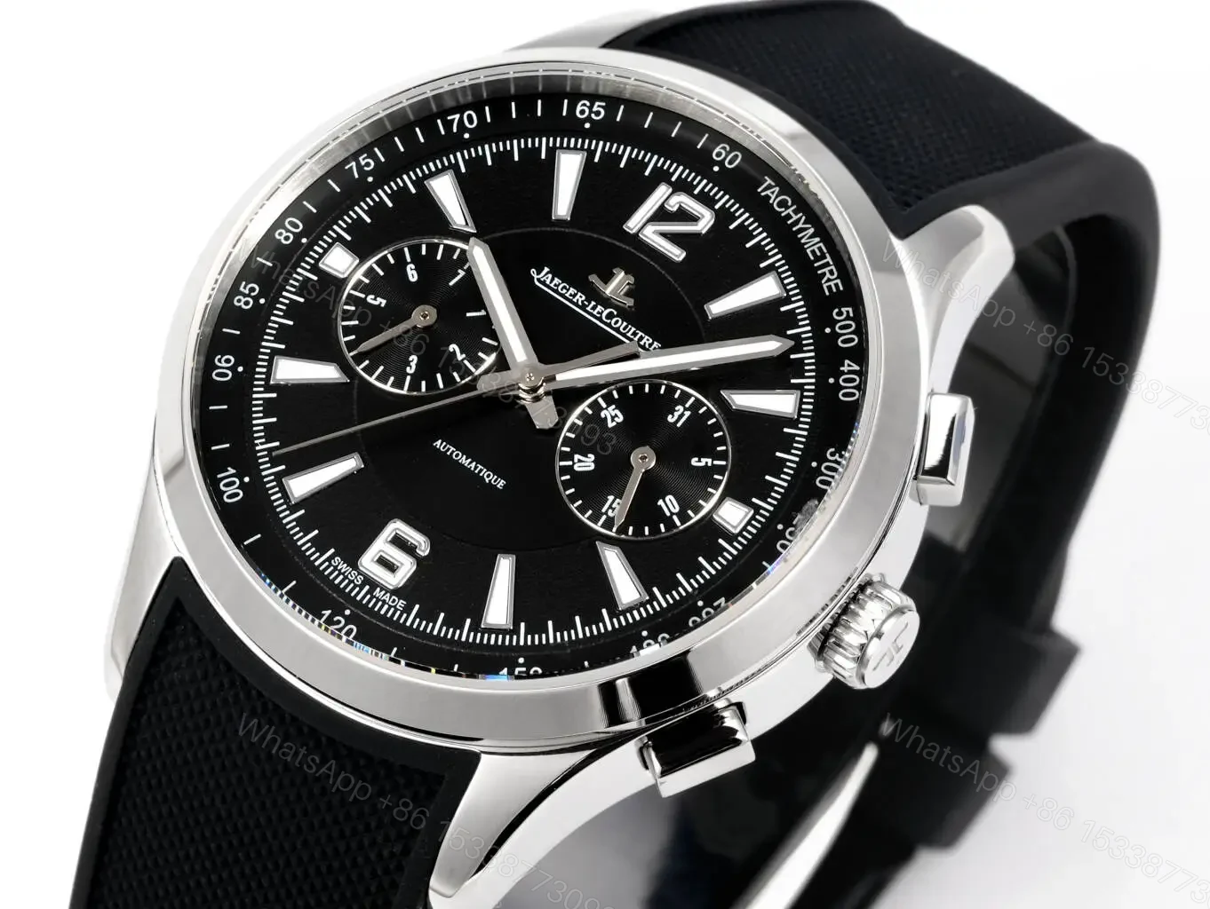 View 4 of Jaeger LeCoultre Black Chronograph Watch Rubber Strap Ultimate 42MM JLC-POL-CHRONO-BLK-RUB-42