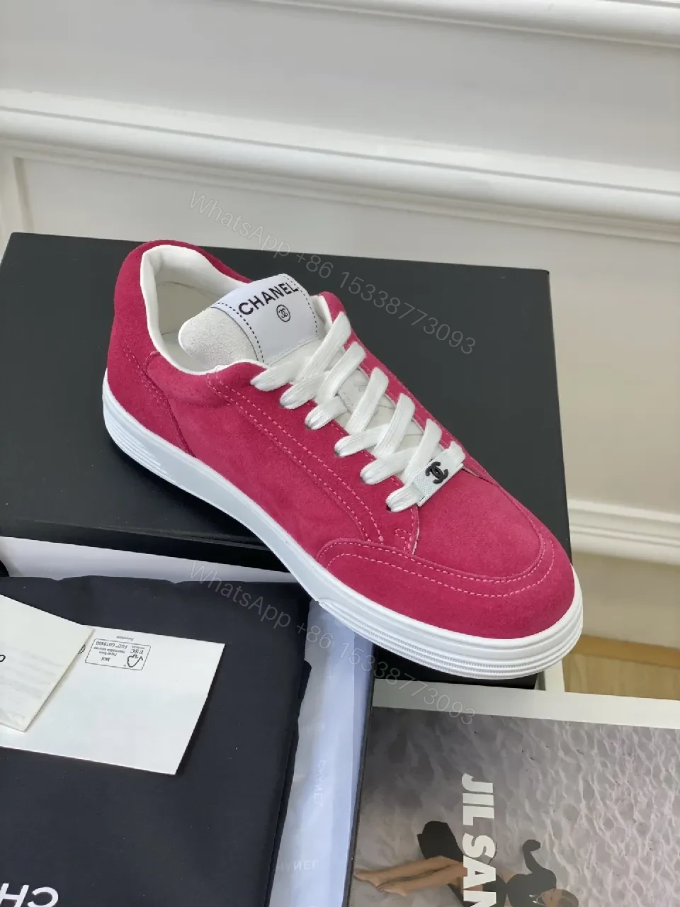 View 7 of Pink Suede High-Top Sneaker: Luxury Everyday Comfort, Chic Style