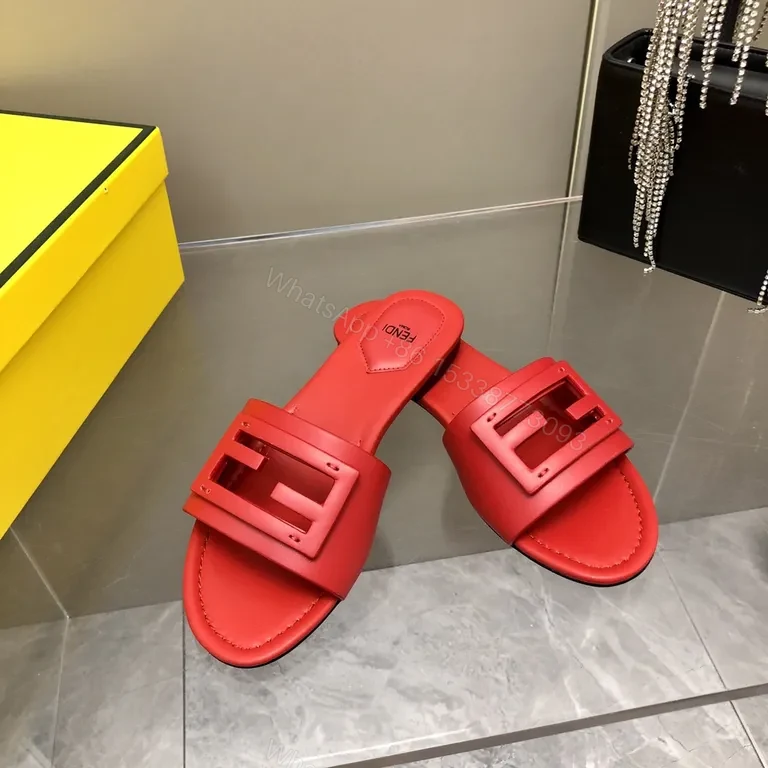 View 3 of Bold Red Leather Sandals with Signature Hardware Strap