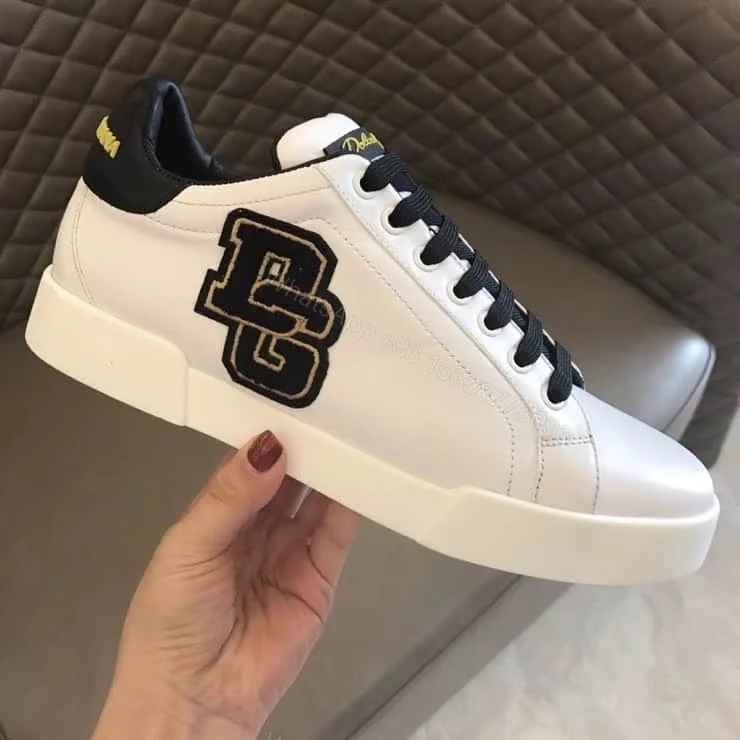 View 2 of DOLCE & GABBANA PORTOFINO SNEAKERS IN NAPPA CALFSKIN WITH PATCHES – DG15