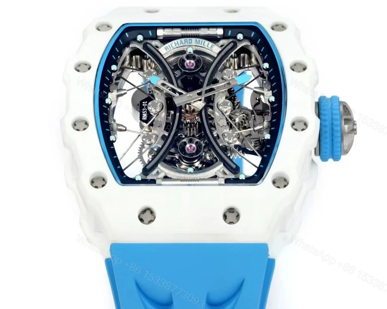 View 4 of Richard Mille RM53-01 Pablo Mac Donough Tourbillon Watch TPT Carbon Fiber Case Suspended Movement Sapphire Crystal Premium Edition RM53-01-PMD-TPT-TB