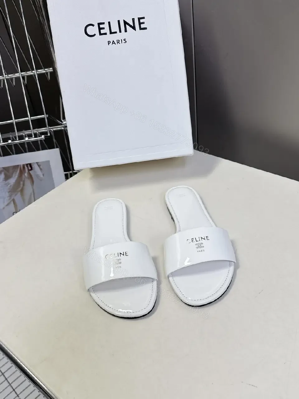 View 10 of Minimalist White Slip-On with Luxe Details - Premium Comfort Slides