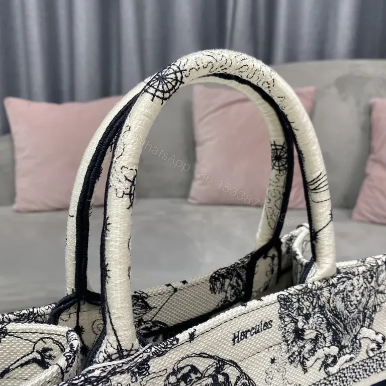 View 6 of Statement Pattern Tote: Graphic Dior-Inspired Canvas Tote