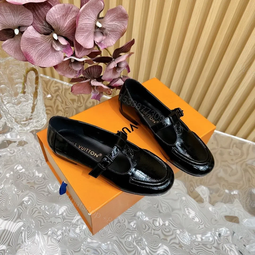 View 3 of LV Women Black Patent Leather Loafers