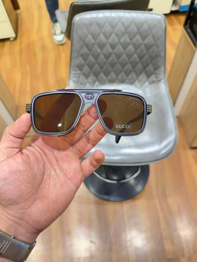 View 3 of First Copy Gucci 1295 Blue Brown Sunglasses