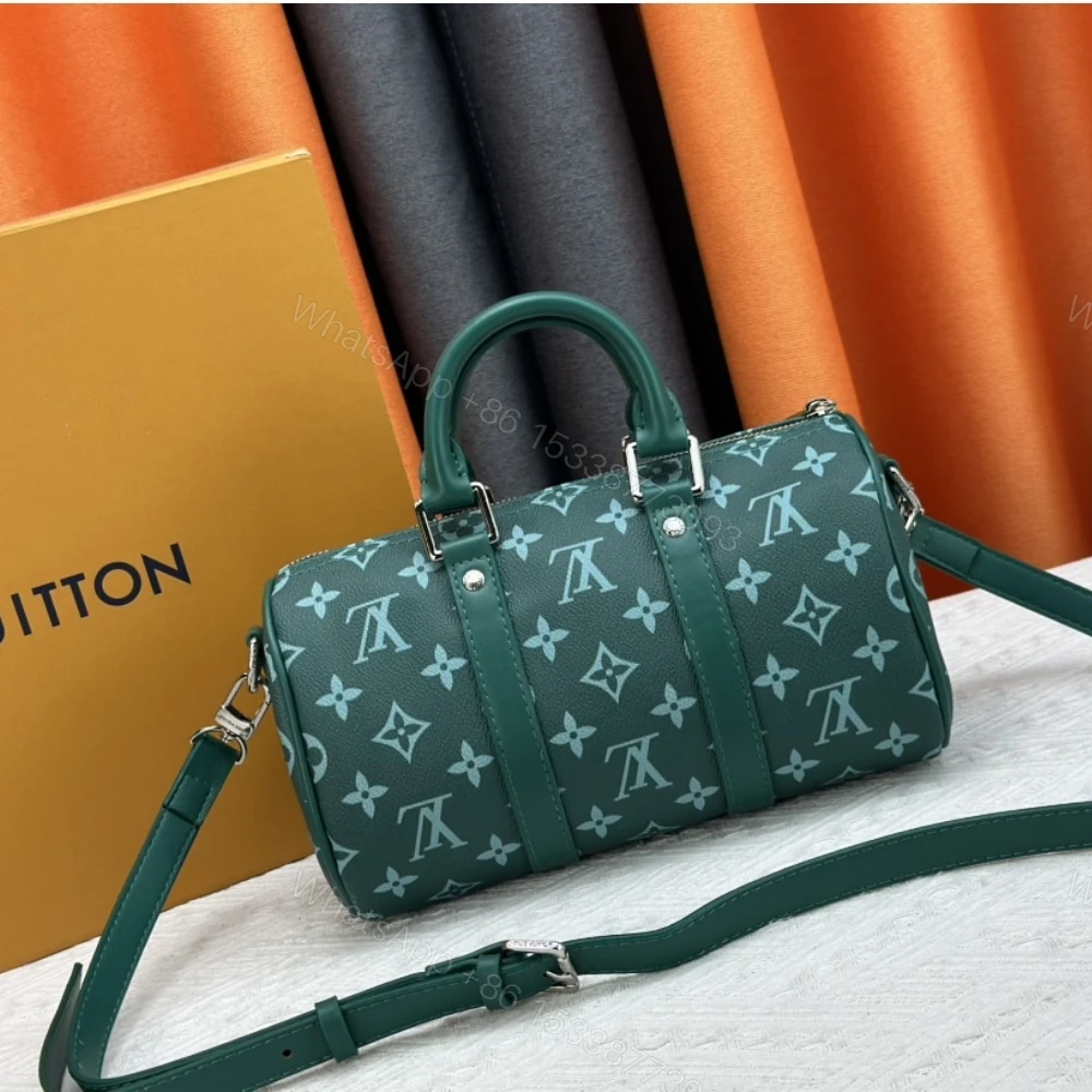View 4 of Louis Vuitton Keepall Bandoulière 25 Monogram Green 25Cm