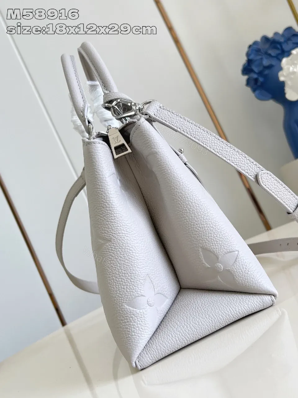 View 2 of Structured Pebble Satchel: Monogram Texture, Versatile Carry