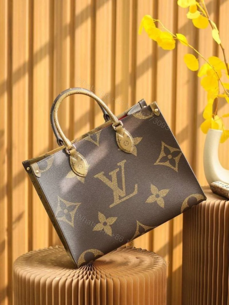 View 5 of First Copy Louis Vuitton Ladies Monogram Tote Bag Brown Premium Handbag