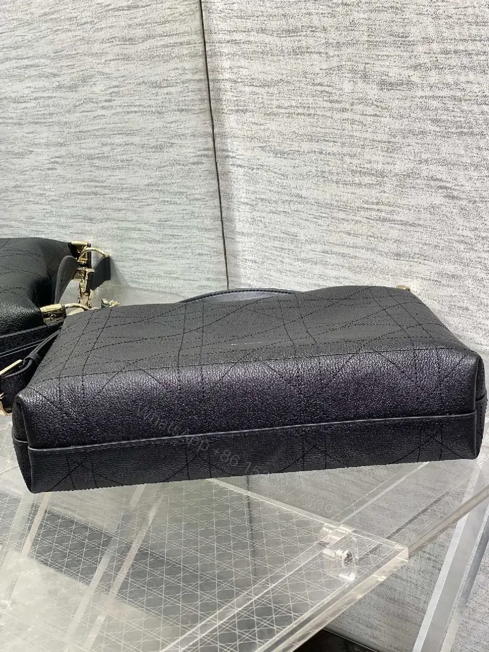 View 2 of Structured Luxe Leather Shoulder Bag with Subtle Accents