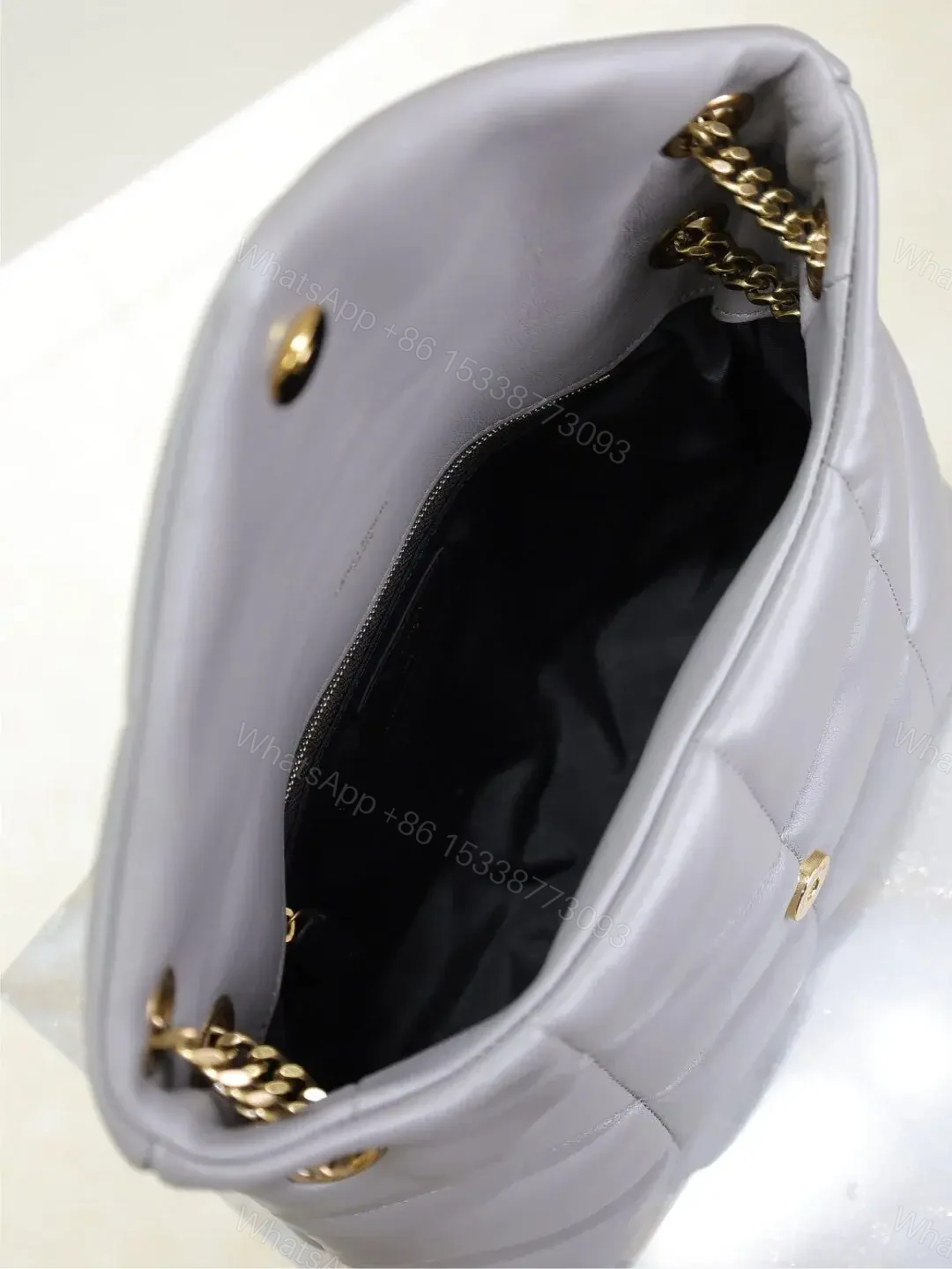 View 4 of YSL 25S LOULOU PUFFER MEDIUM 29 IN SMOKY LAVENDER