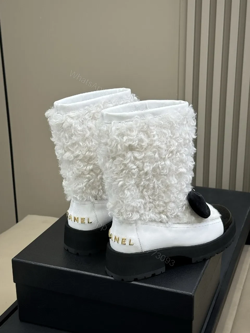 View 7 of Knit-Texture Knee-High Boots: Bold Contrast, Cozy Grip
