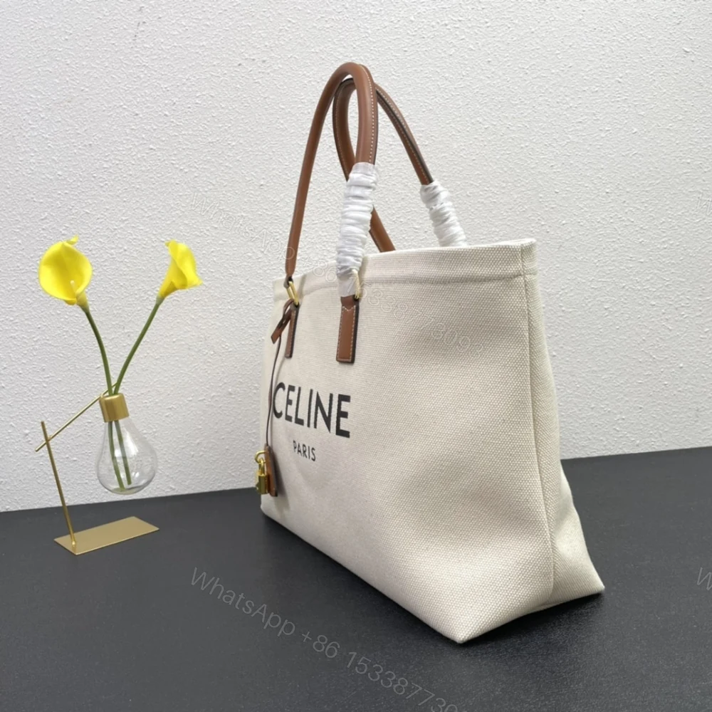 View 5 of CELINE HORIZONTAL CABAS TOTE CANVAS BEIGE 33CM