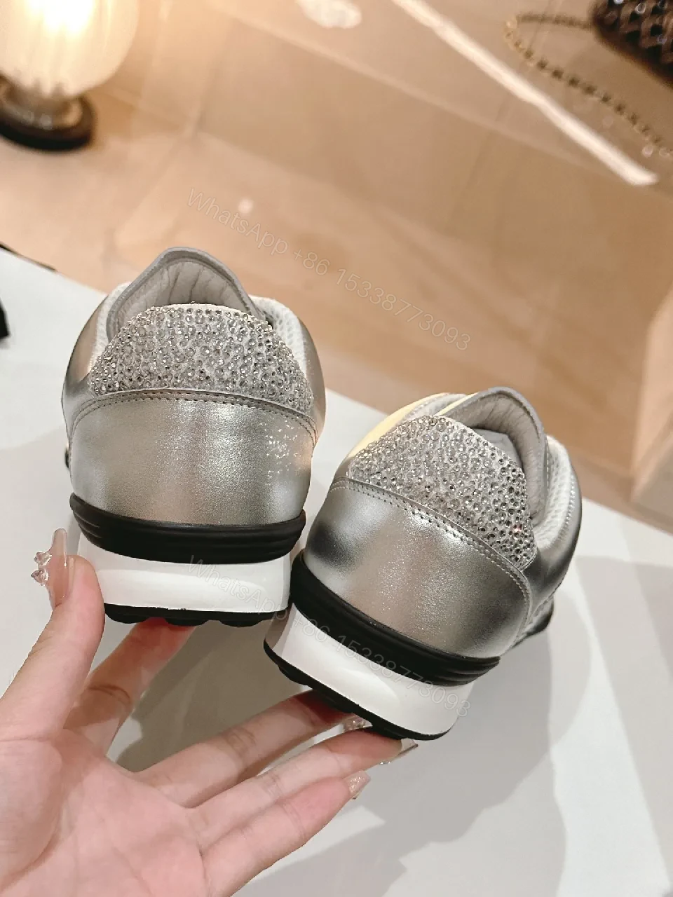 View 9 of Metallic Luxe High-Top Sneakers with All-Day Comfort