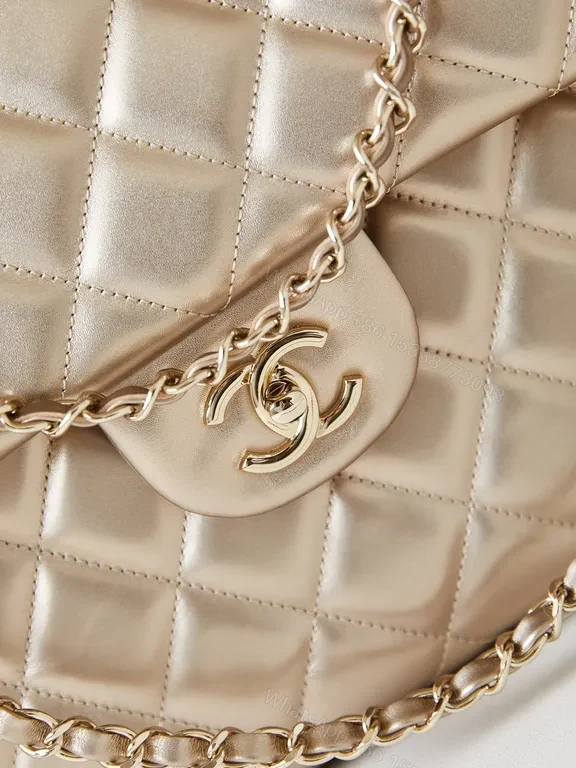 View 4 of Compact Quilted Satchel: Champagne, Chanel-Inspired, All-Day Versatility