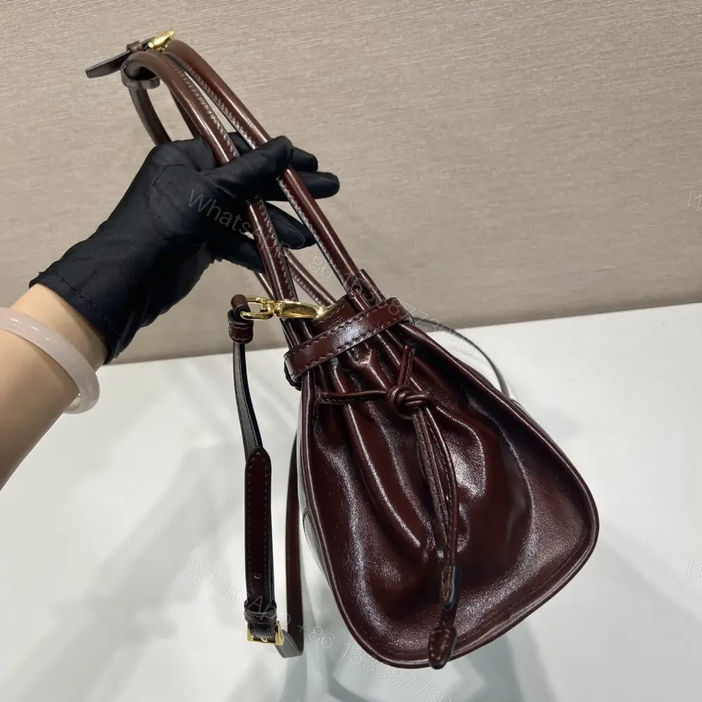 View 6 of 高仿Prada*Bonnie系列1BA426手提單肩包酒紅色小號免檢版