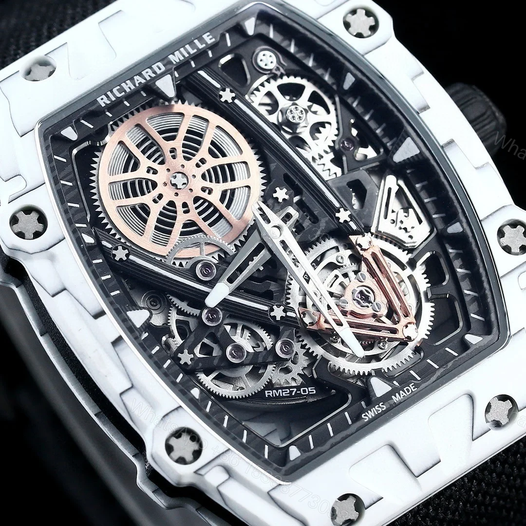 View 3 of Richard Mille RM27-05 Rafael Nadal Flying Tourbillon Watch Black Strap Steel Bezel Ultra Light Carbon TPT Premium Edition RM-RM27-05-RN-BLK-ST-FLT
