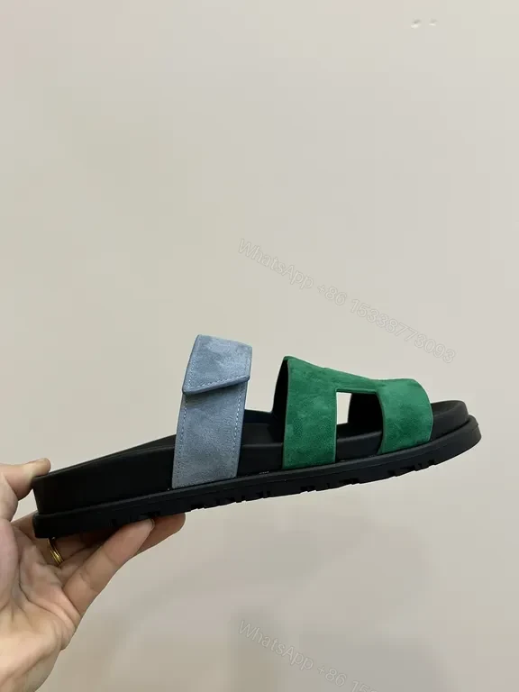 View 2 of Green & Blue Hermes-Style Sandals: Luxury Sneakers-Inspired Comfort