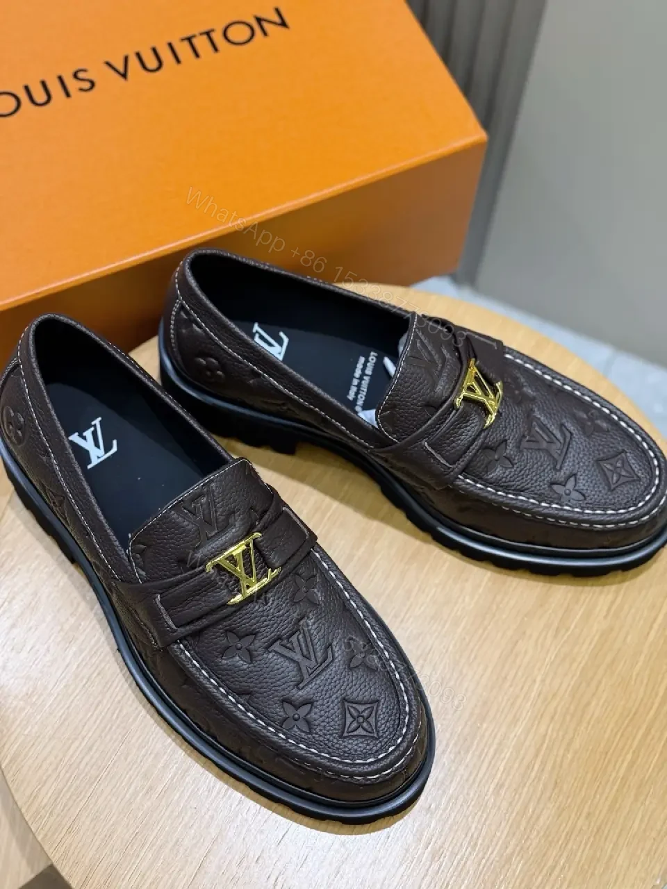 View 3 of Monogram Leather Loafers: Structured Comfort & Luxury Asset