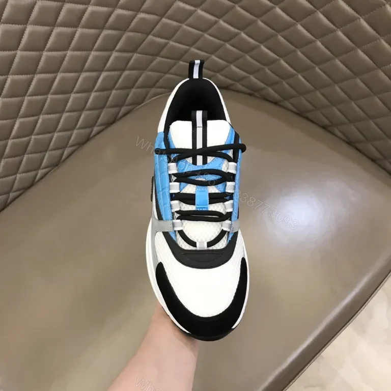 White-Black-Grey Electric Blue Luxe Runner: Dior-Inspired — view 2