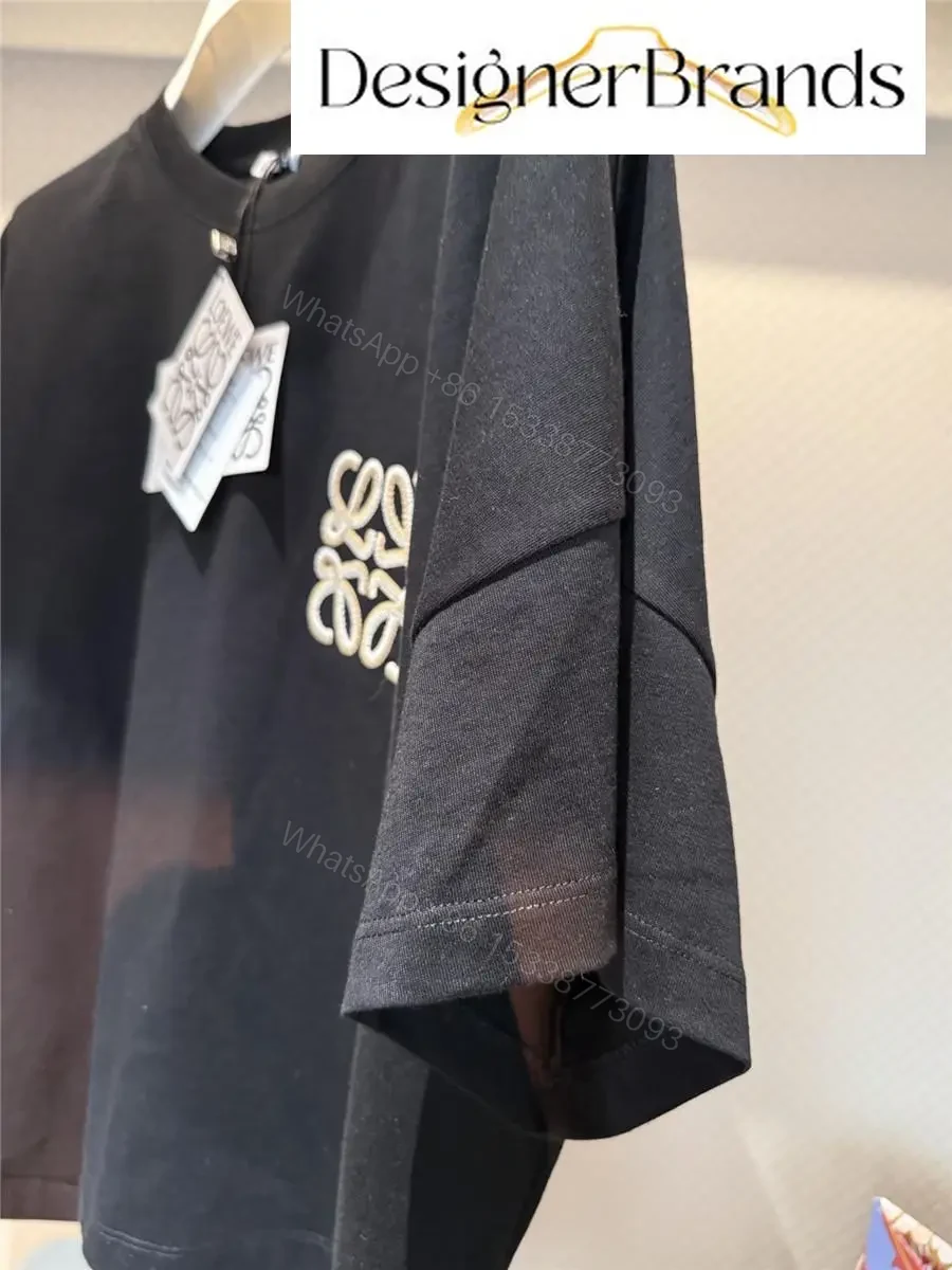 View 2 of Black Cotton Tee – Elevated Embroidery Luxury Tee