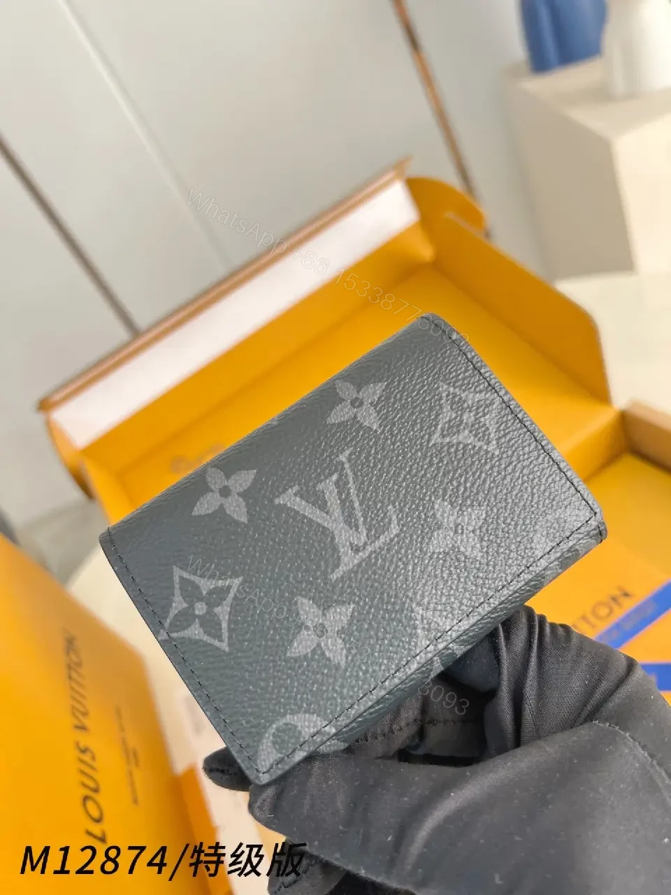 View 2 of Compact Monogram Leather Wallet: Slim, Durable, Versatile