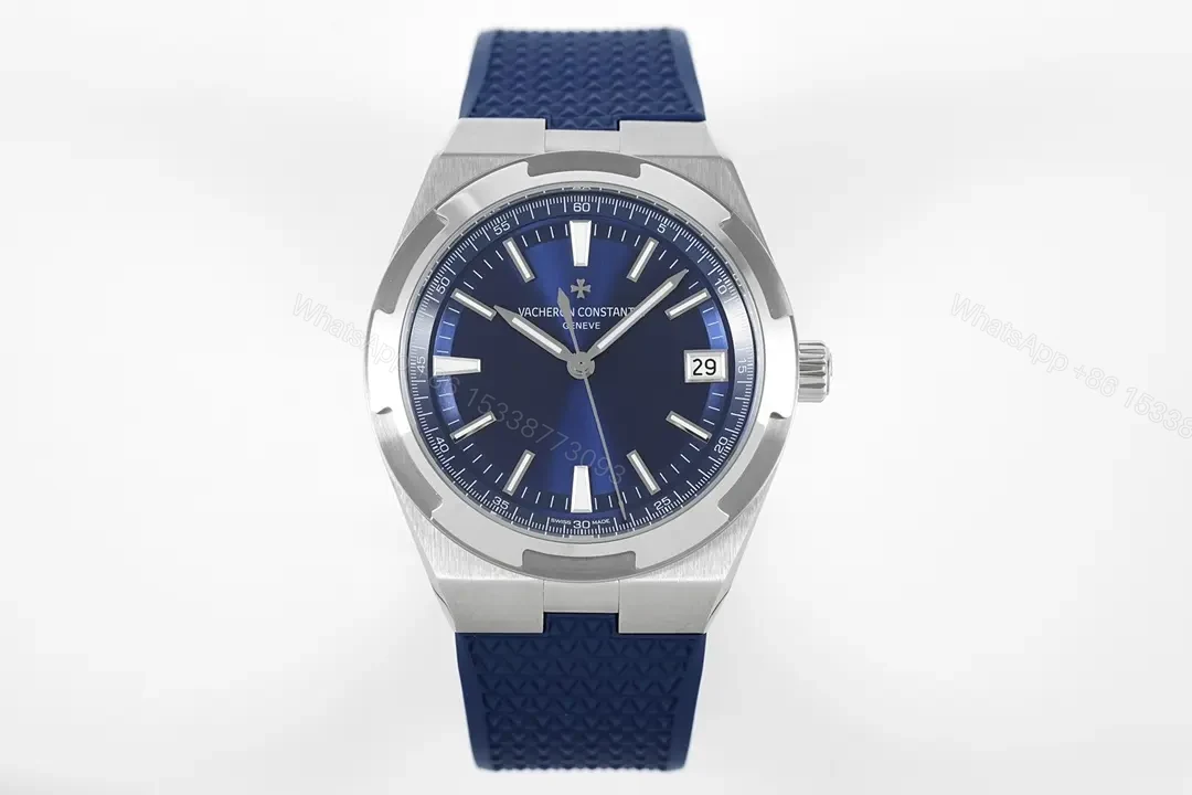 8F Factory Vacheron Constantin Overseas Blue Dial Stainless Steel Watch with Interchangeable Strap System — view 1