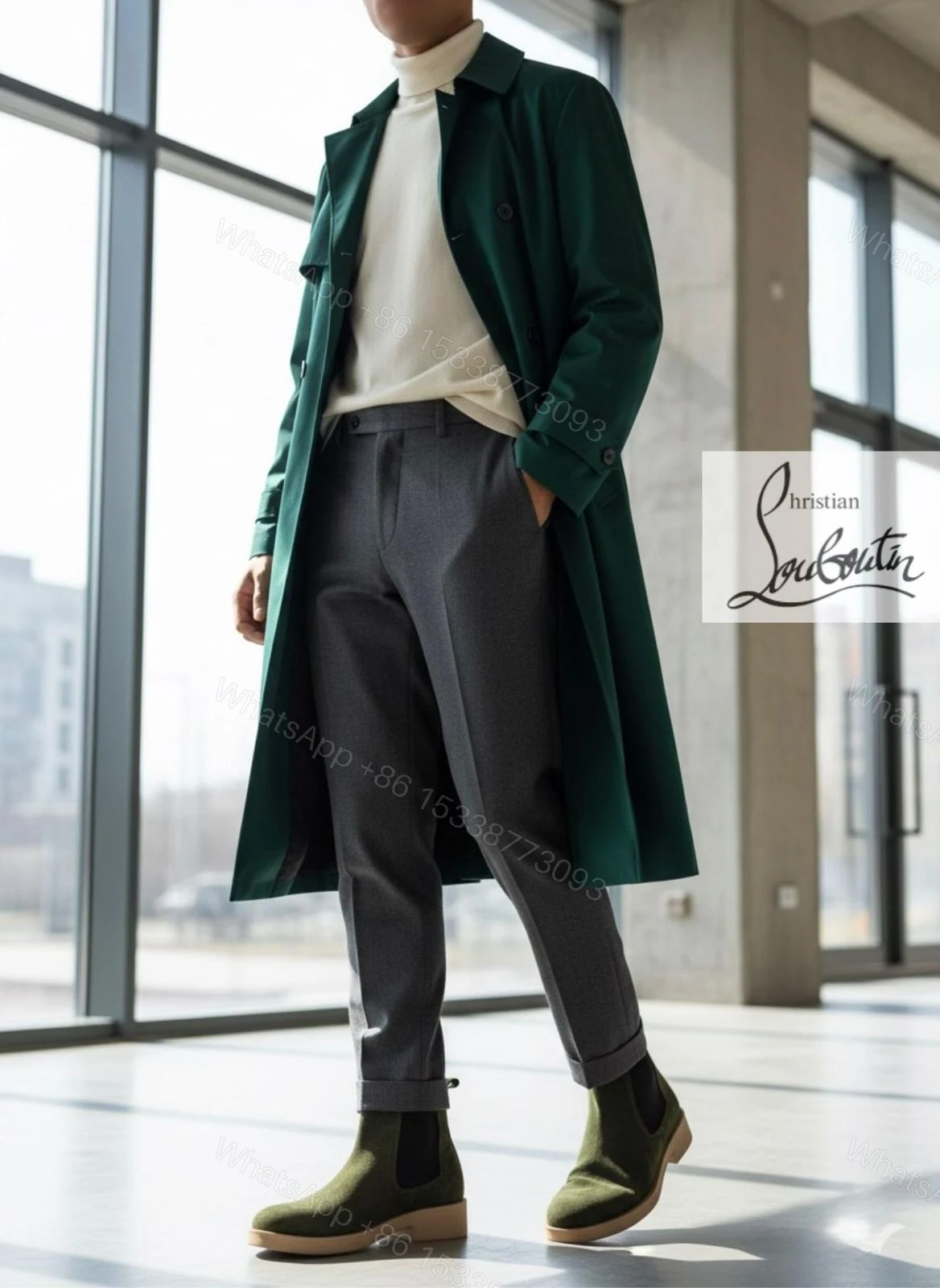 View 19 of First Copy Louboutin Suede Boots for Men