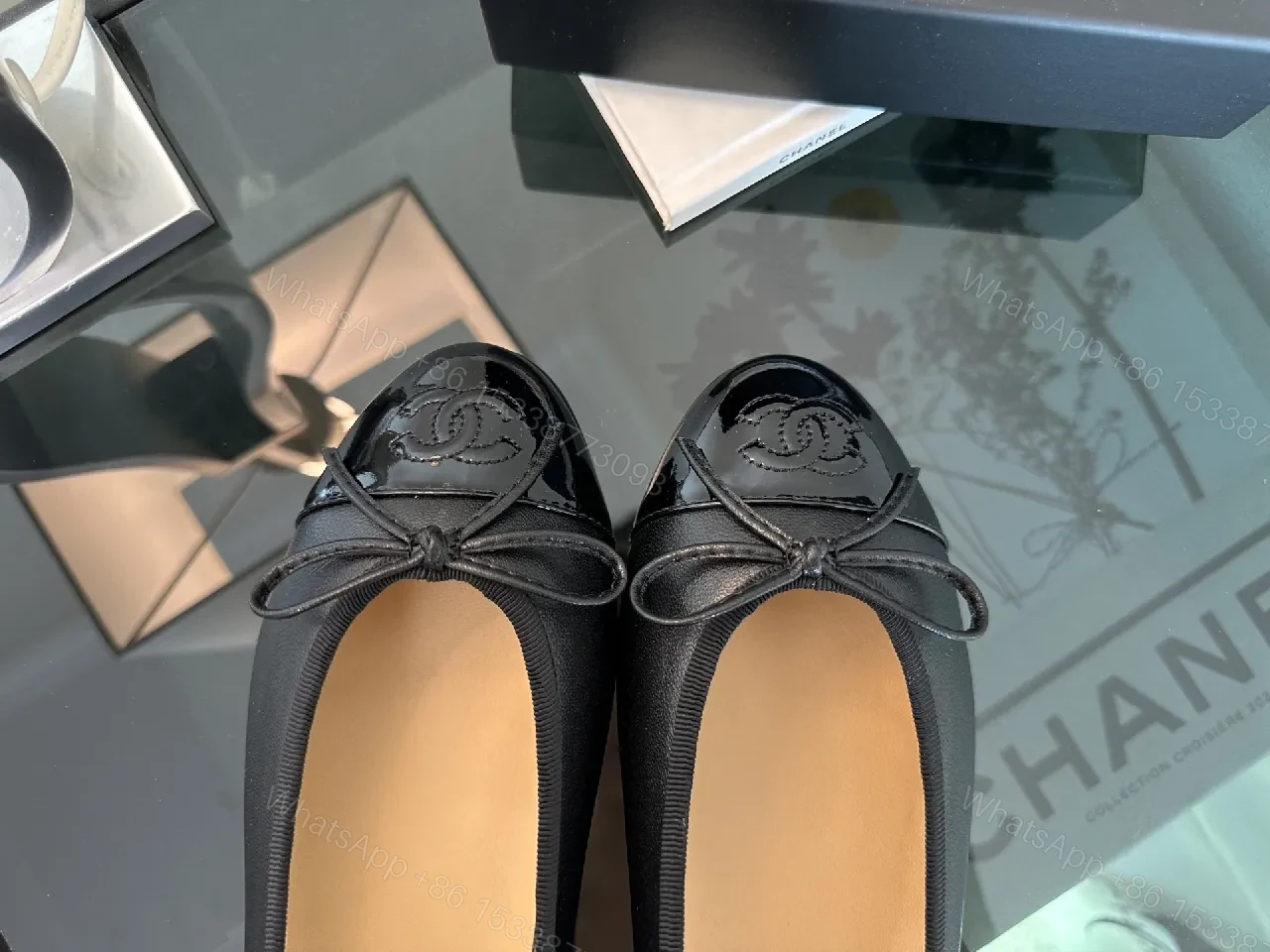 View 9 of Glossy Toe Black Ballet Flats – Luxury Casual Style