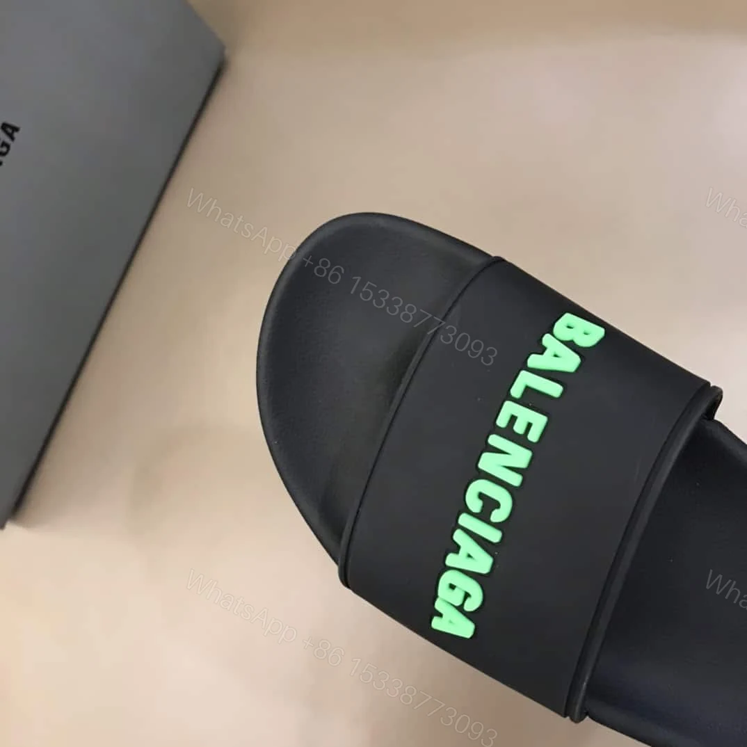 View 4 of BALENCIAGA RUBBER LOGO POOL SLIDE SANDALS – BBS3