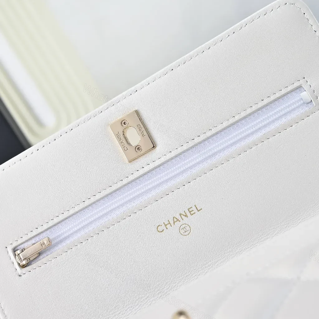View 6 of Quilted Mini Bag: White Calfskin, Gold Chain, Luxe Silhouette