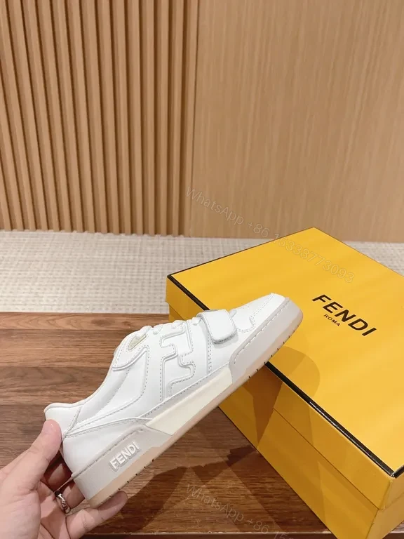 View 2 of Minimalist White Sneakers with Luxury Comfort & Fendi-Inspired Details