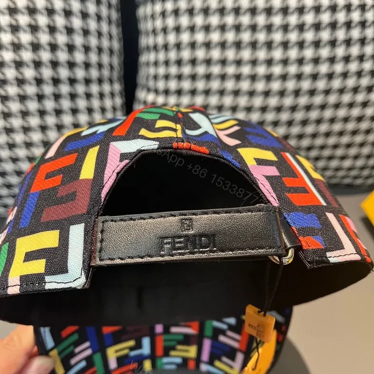 View 2 of Colorful Fendi-Inspired Cap: Bold Pattern, All-Day Comfort