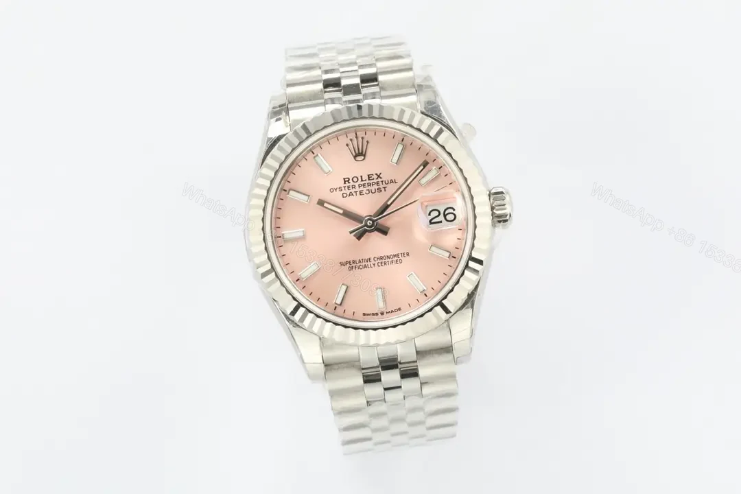 View 2 of Rolex Datejust 31 Stainless Steel Fluted Jubilee Pink Dial 278274-0014