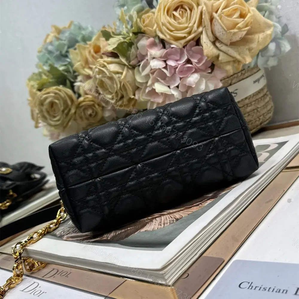View 5 of 高仿Dior*JolieHandle系列S312M900環扣小羊皮手提包黑色免檢版