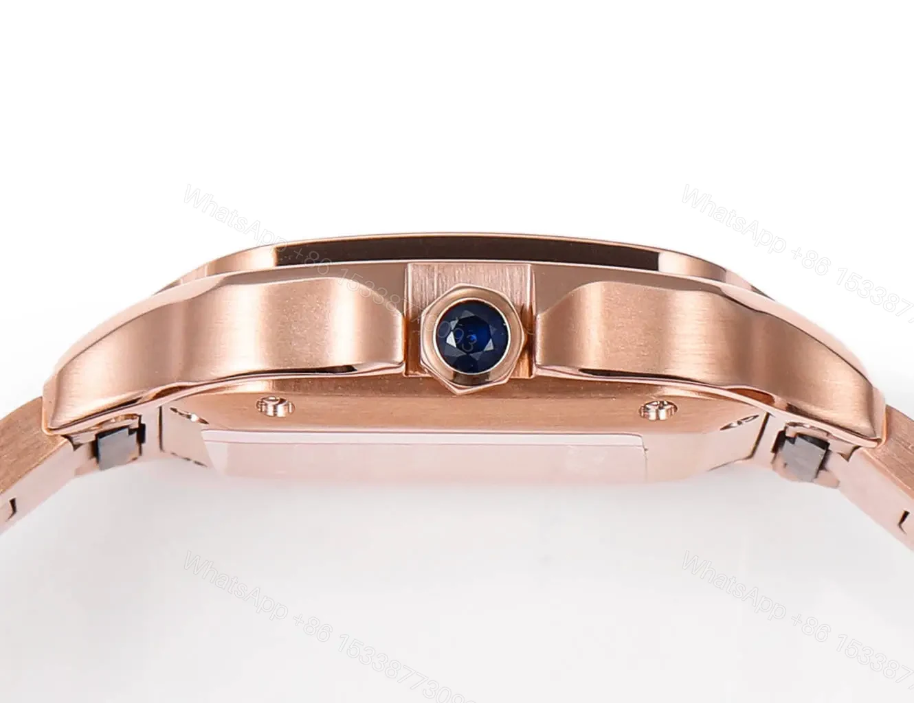 View 8 of Cartier super clone Santos White Dial Diamond Rose Gold Bracelet Premium 35MM RG-CARTIER-SANTOS-WHT-DIA-RG-35