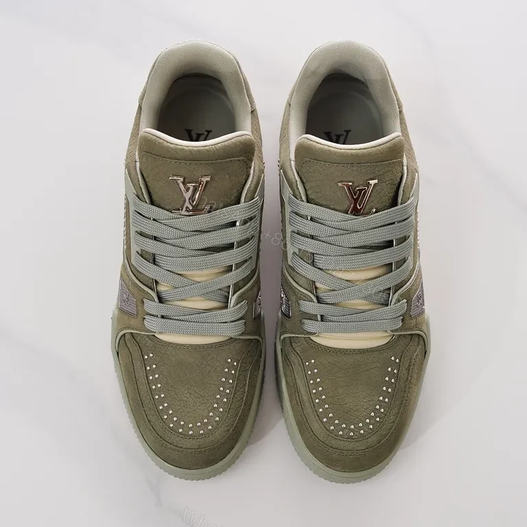 View 9 of Olive Allure: Luxe Everyday Trainer with LV Detail