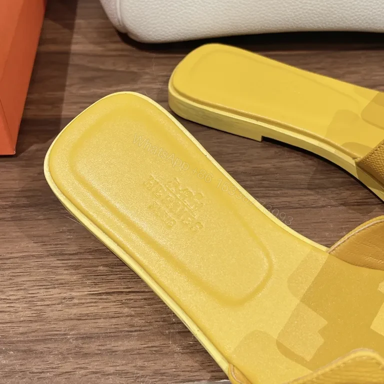 View 5 of Yellow Hermes-Style Sandals: Luxury Everyday Comfort