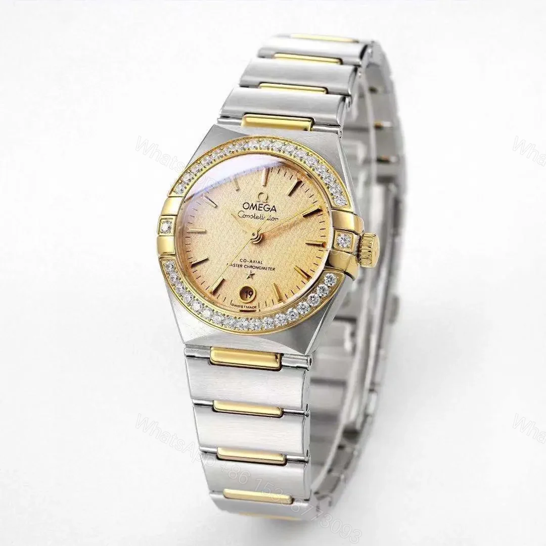 Omega Constellation 29mm Women’s Watch V6 Version Two-Tone Stainless Steel and Gold Diamond Bezel Champagne Dial — view 1