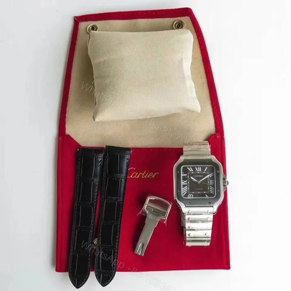 View 9 of Cartier super clone Santos Brown Dial Steel Bracelet Premium 40MM RG-CARTIER-SANTOS-BRN-STL-40