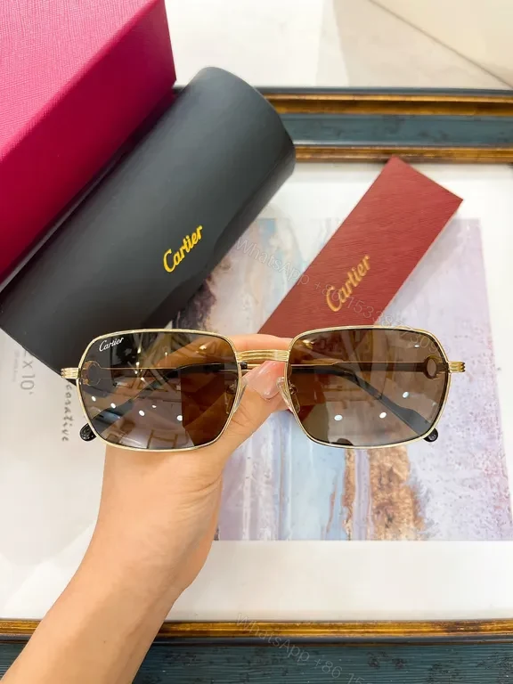 View 3 of Pink Cartier Sunglasses: Gold Frame, Pink Lenses, All-Day Comfort