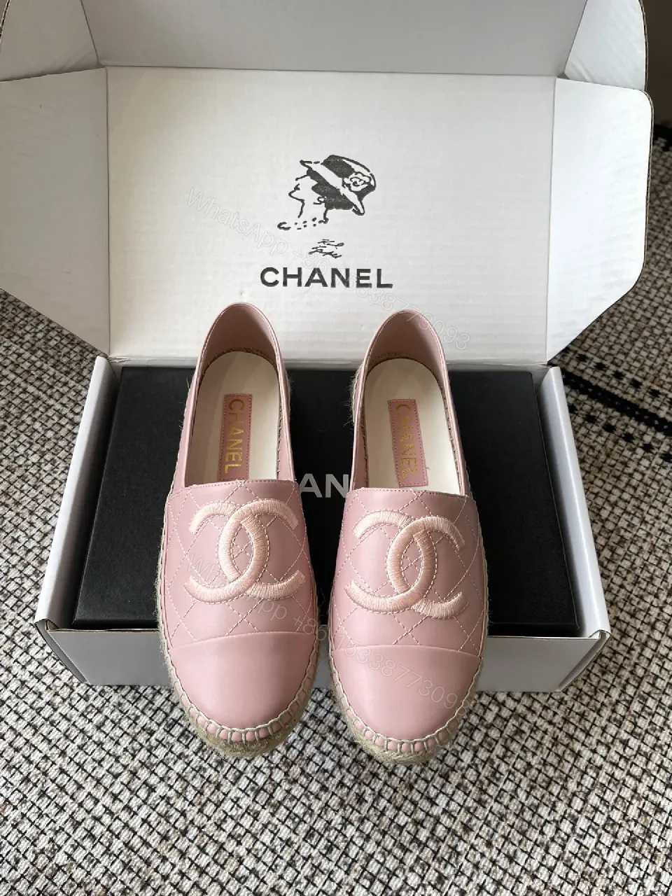 Soft Pink Quilted Espadrille Loafers - All-Day Comfort Shoes — view 1