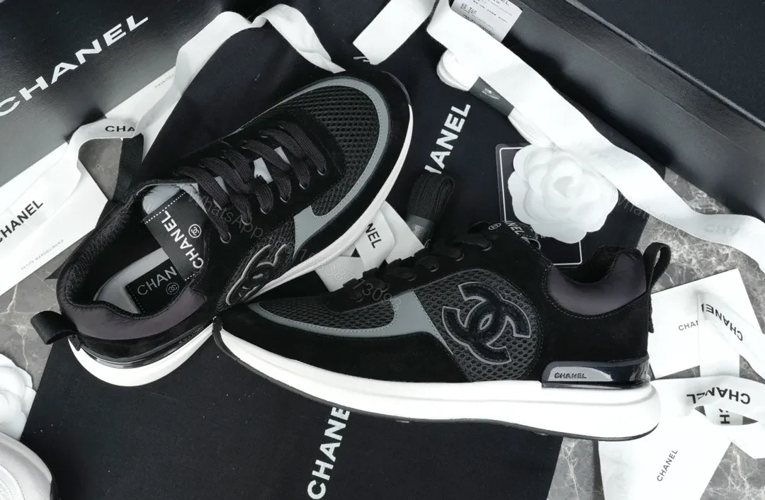 View 3 of Black & Grey Mesh Sneaker – Luxe Comfort, Signature Detailing, Everyday Style