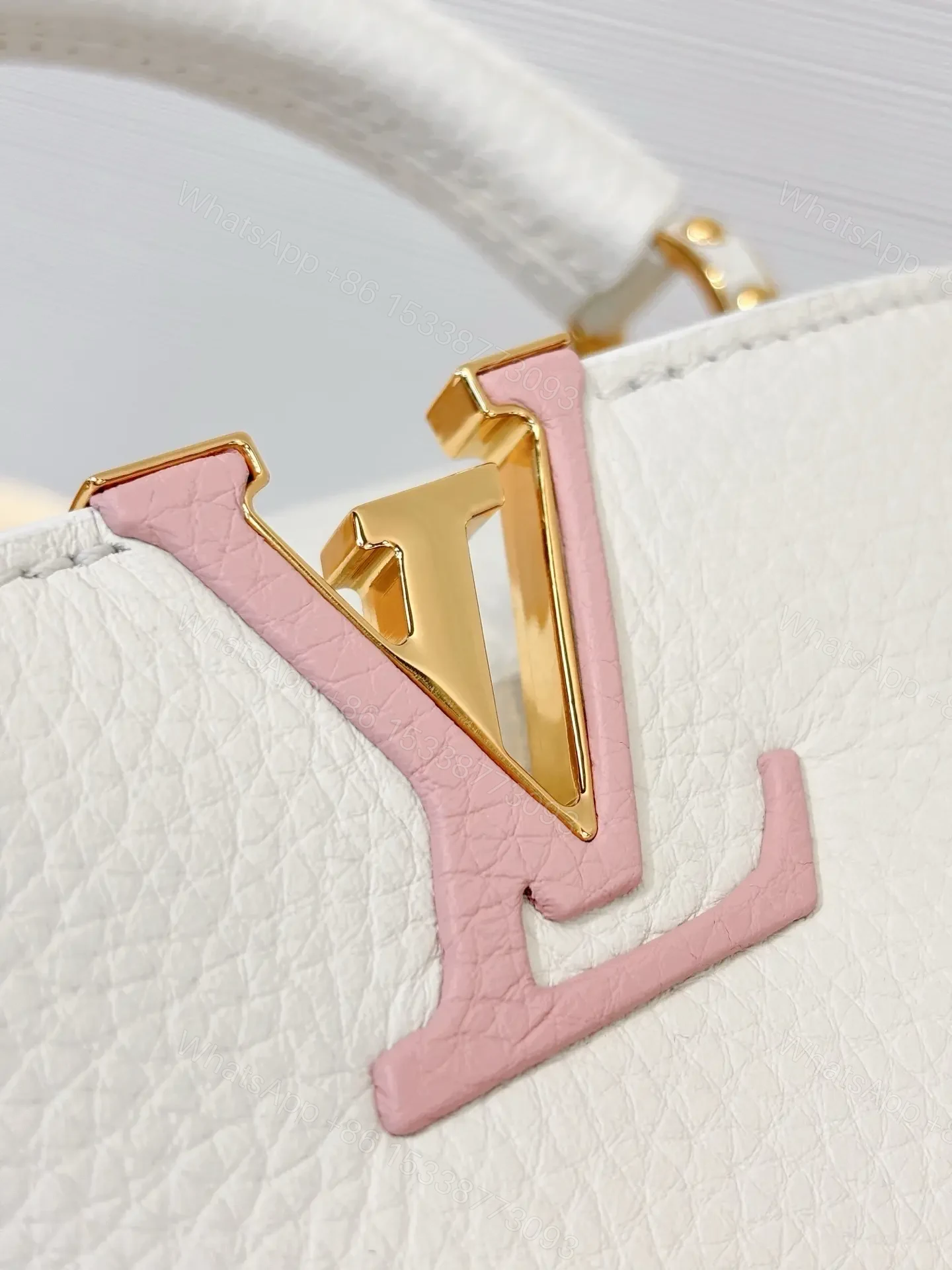 View 2 of Louis Vuitton Capucines bag in white Taurillon leather