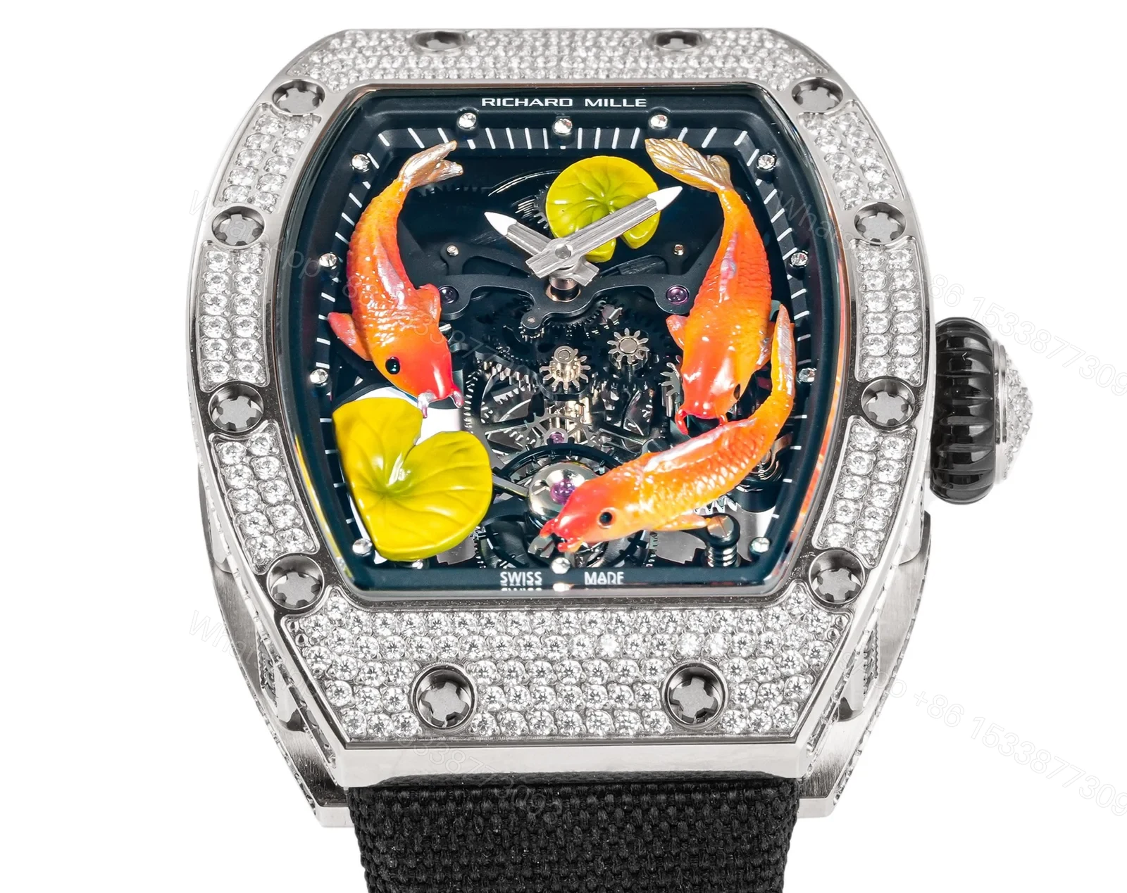 View 4 of Richard Mille RM S10 Koi Tourbillon Red Gold Diamond Artistic Watch RMS10-KOI-01