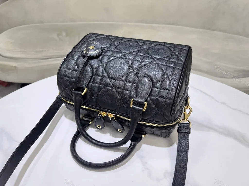 View 6 of Compact Black Quilted Satchel: Modern Dior-Style Everyday Luxury